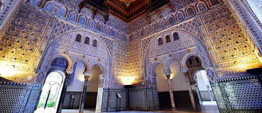 Interior of the Seville Royal Alcazar in Spain