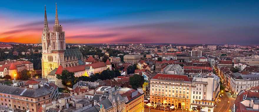 View of the Cathedral of the Assumption of the Virgin Mary, Zagreb, Croatia