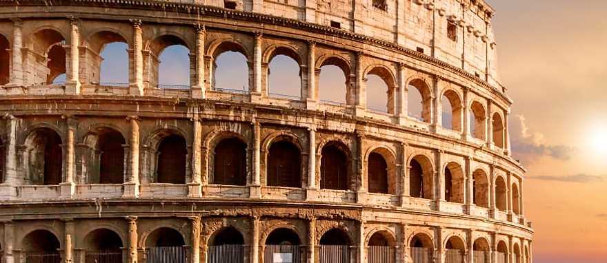 Colosseum at sunset in Rome, Italy
