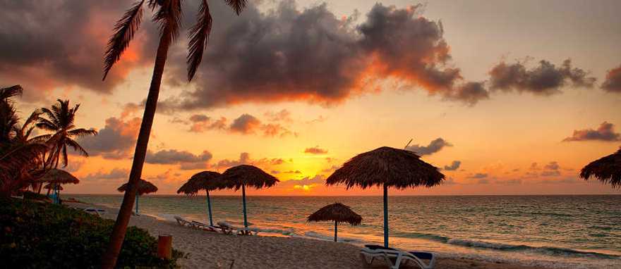 Sunset at Varadero beach in Cuba