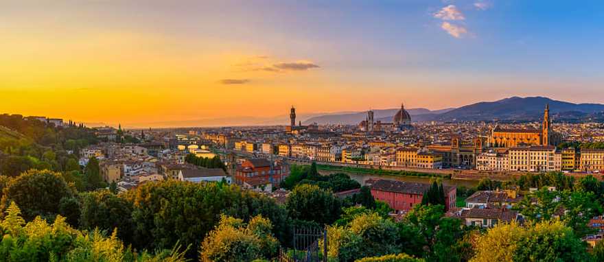 View of Florence at sunset in Italy