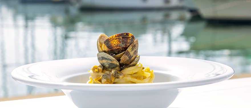 Spaghetti alle Vongole on the Amalfi Coast, Italy