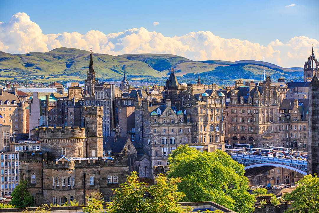 View of Edinburgh in Scotland