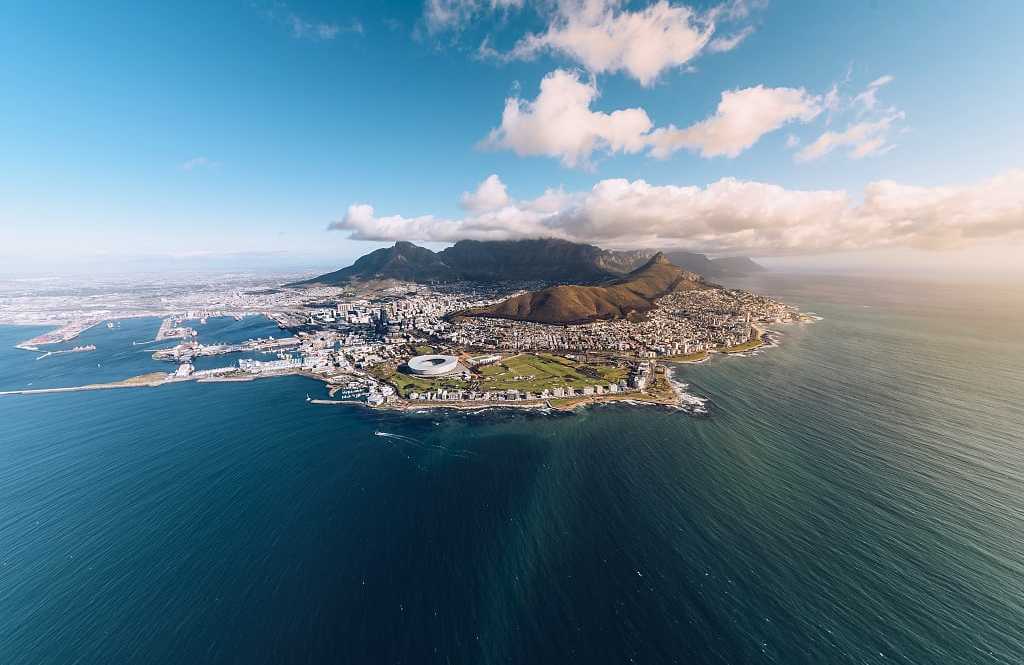 Aerial view of Cape Town, South Africa.
