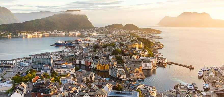 Aerial View of Alesund, Norway