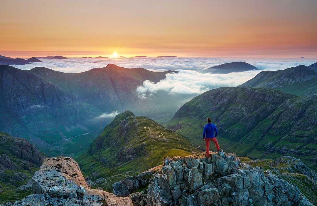 Hiker in Glencoe, Scotland