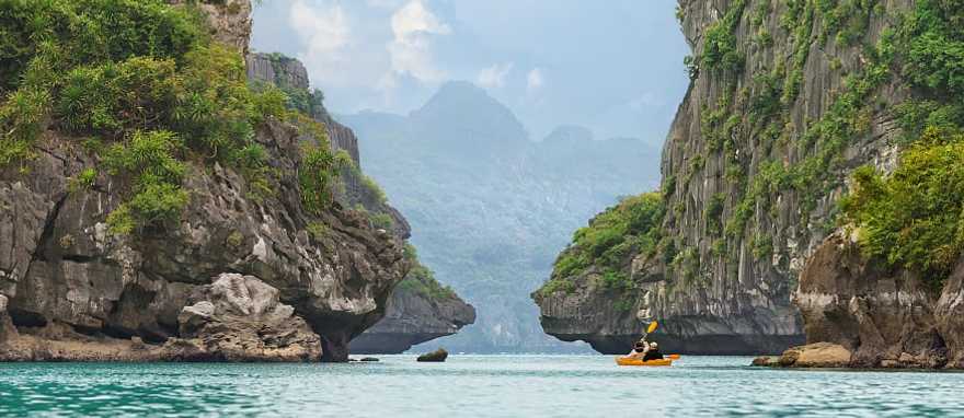 Kayak on Ha Long Bay in Vietnam