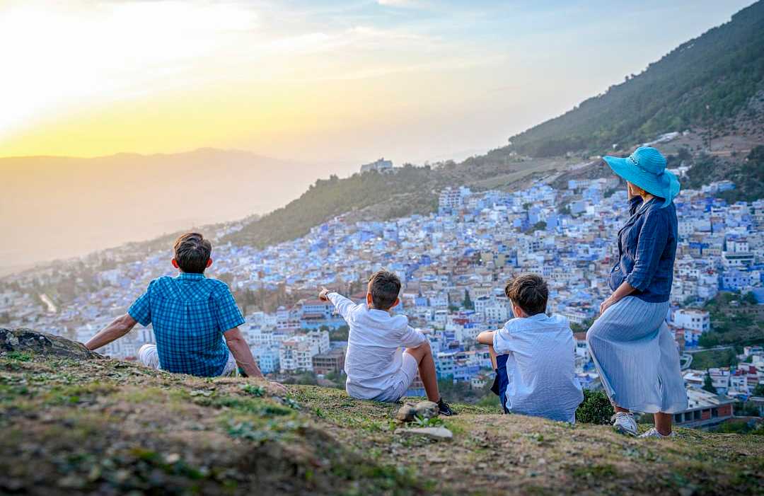 Family in Chefchaouen, Morocco
