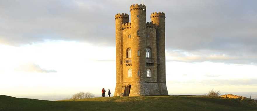 Tower on Broadway Hill at sunset in England Tower on Broadway Hill at sunset in England