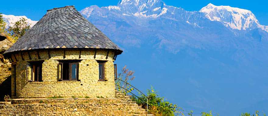 Traditional house in the Himalayas, Nepal.