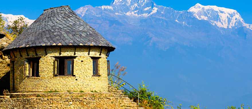 Traditional house in the Himalayas, Nepal.