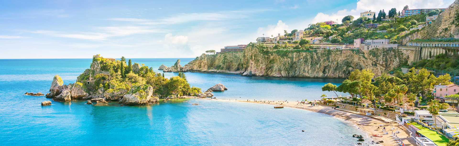 Isola Bella Island in Taormina , Sicily