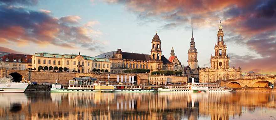Dresden Old Town over Elbe river, Germany 