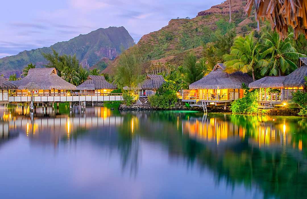 Tahiti island at dusk