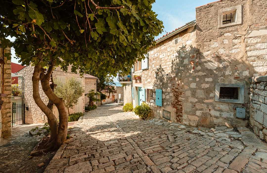 Medieval village in Rovinj, Croatia. 