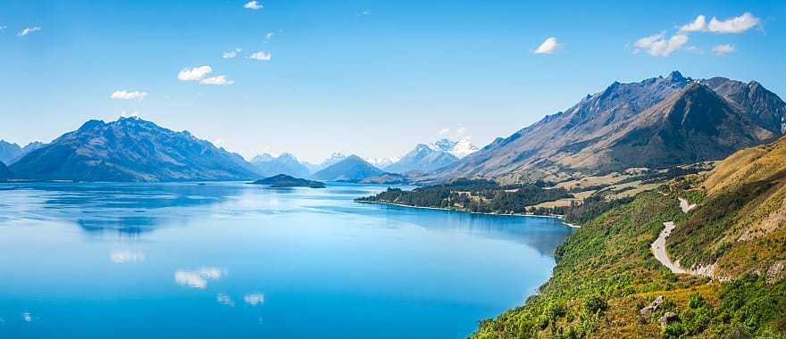 Road to Paradise along Lake Wakatipu in Queenstown, New Zealand