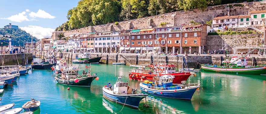 Old Town Harbour in San Sebastian, Spain. 