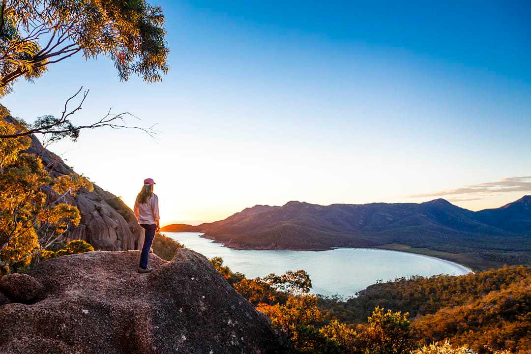 Freycinet National Park at sunset in Australia