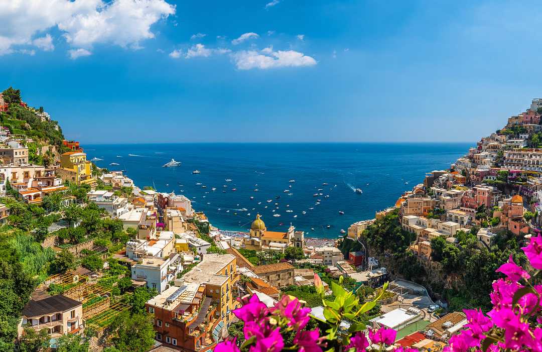 View of Positano, Italy, on the Amalfi Coast