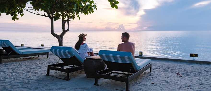 Couple at Hua Hin Beach in Thailand