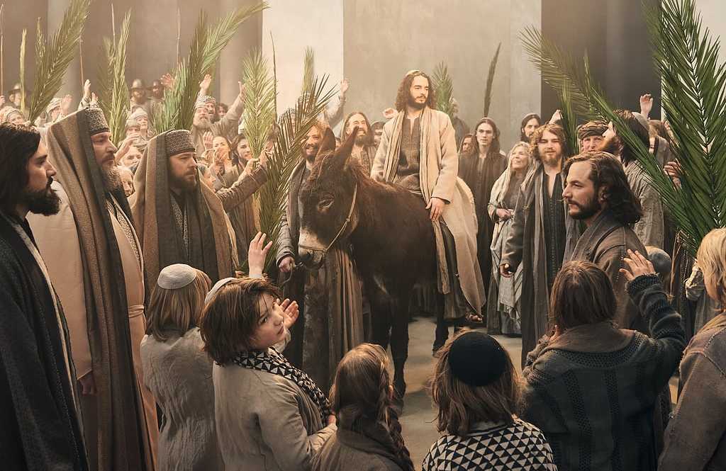 Jesus enters Jerusalem during The Passion Play in Oberammergau, Germany