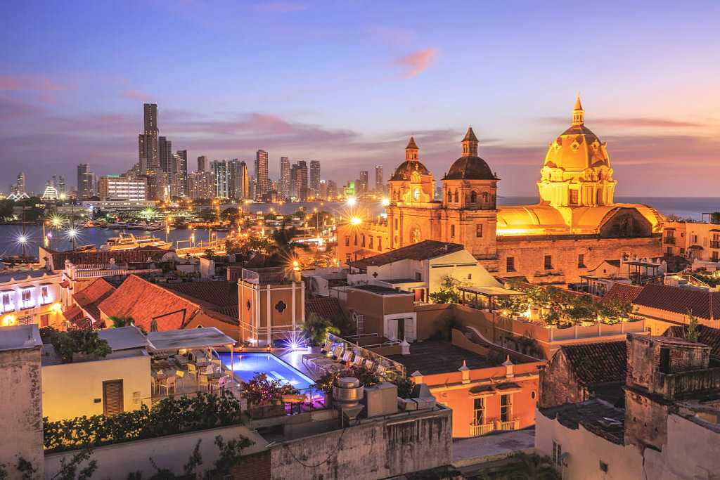 Cartagena skyline at night