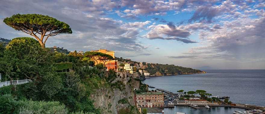 View of the coast in Naples, Italy