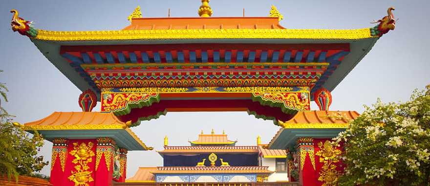 Temple in Lumbini, Nepal.