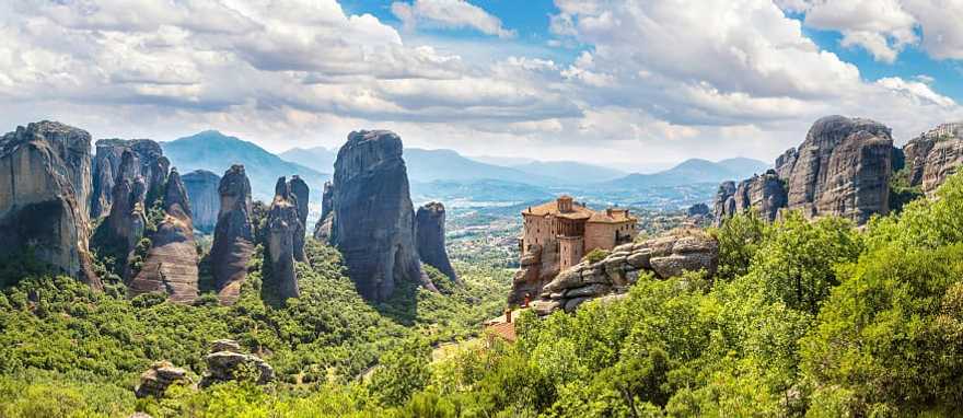 Meteora, Greece Monastery on rock formations in Meteora, Greece