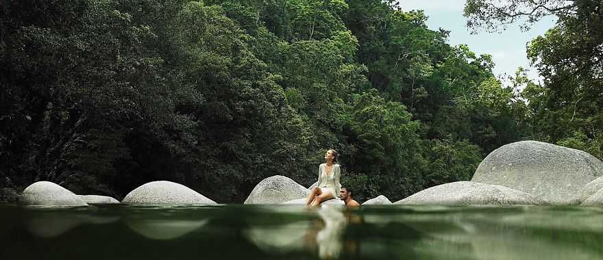 Couple at Mossman Gorge in Daintree Rainforest, Australia