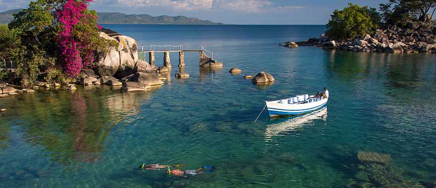 Snorkeling at Lake Malawi.  Photo courtesy of Kaya Mawa Lodge