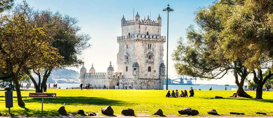 View of the Belem Tower in Lisbon, Portugal View of the Belem Tower in Lisbon, Portugal