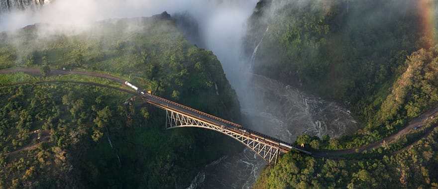 Birds eye view of Victoria Falls in Zambia