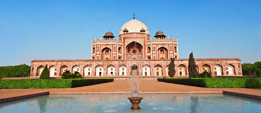 View of Humayan's Tomb in Dehli, India.