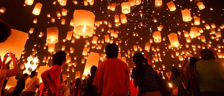 Floating lantern festival in Thailand