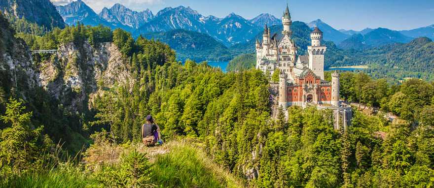 View of the famous Neuschwanstein Castle, Fussen, Germany