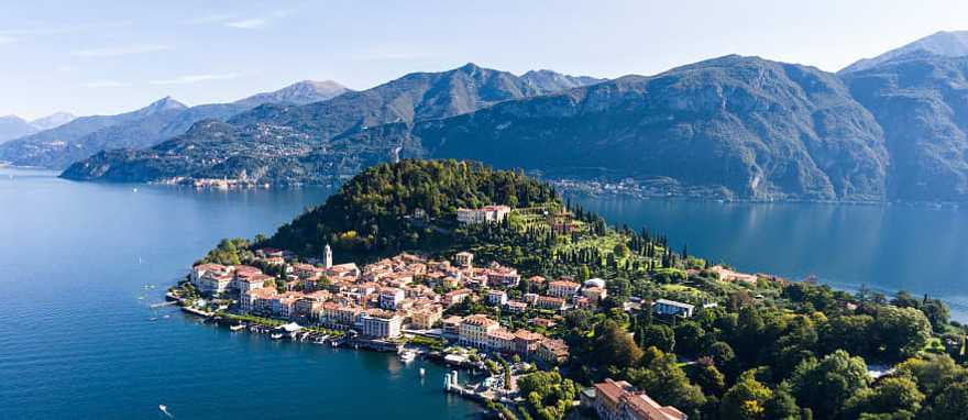 Aerial view of Lake Como, Italy