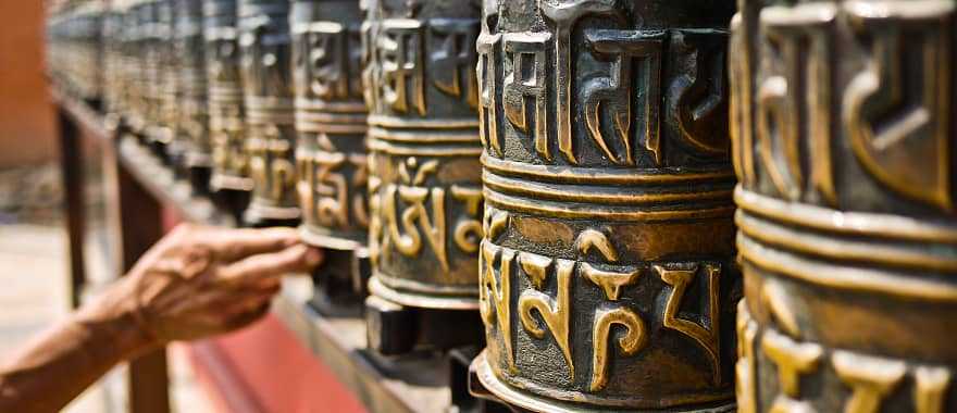 Prayer wheels in Nepal