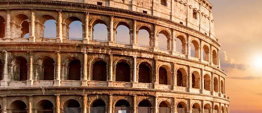 Colosseum at sunset in Rome, Italy