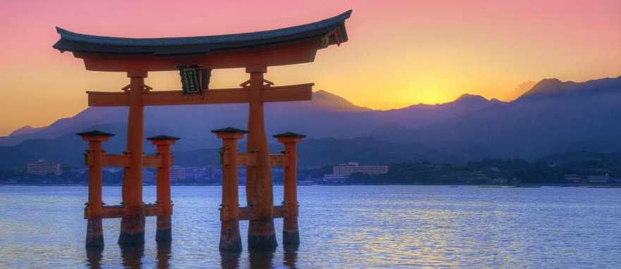 Landmark of Japan - Torii Gate on Miyajima Island Landmark of Japan - Torii Gate on Miyajima Island