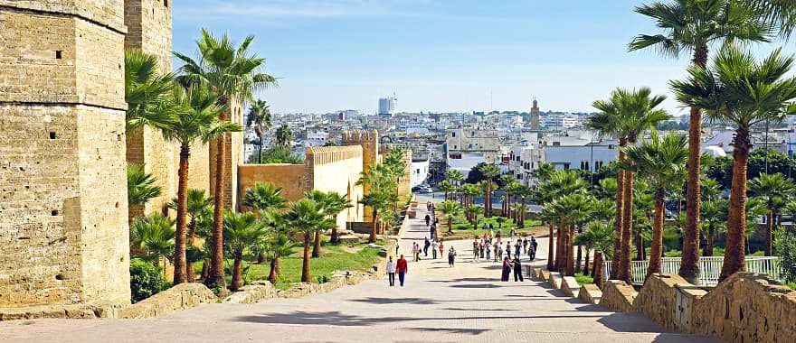 City wall from old Rabat in Morocco