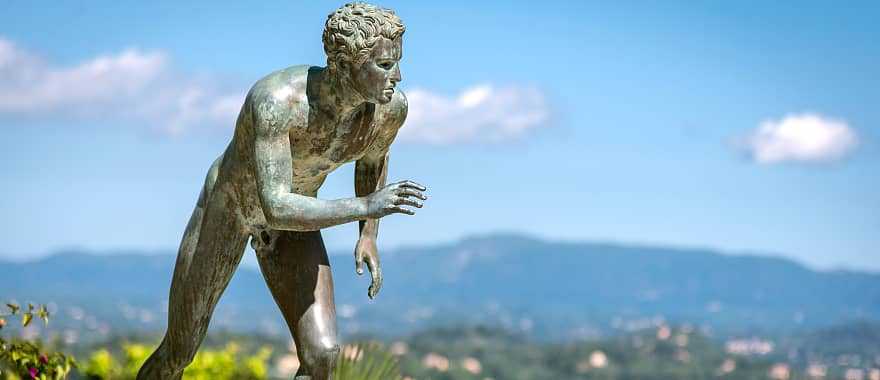 Statue in Achilleion Palace in Corfu, Greece