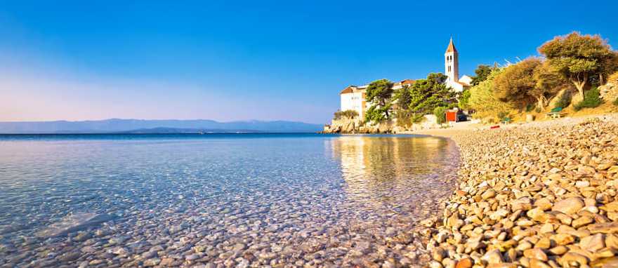 Pebble beach in Bol, Island of Brac, Dalmatia, Croatia