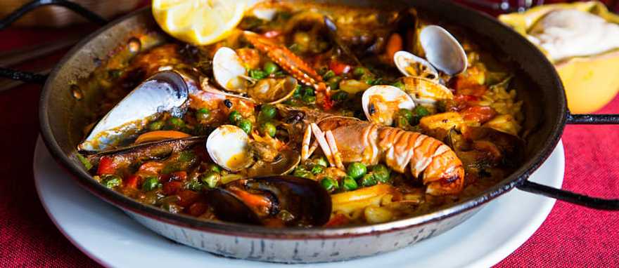 Traditional Spanish paella dish