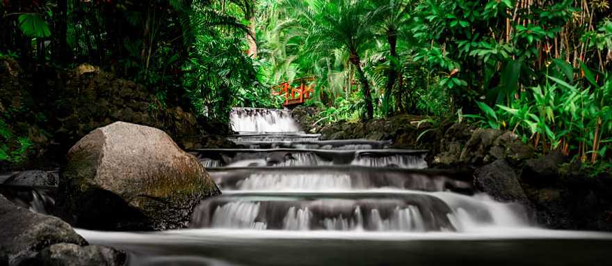 Natural thermal mineral springs at Tabacon Resort and Spa in Costa Rica