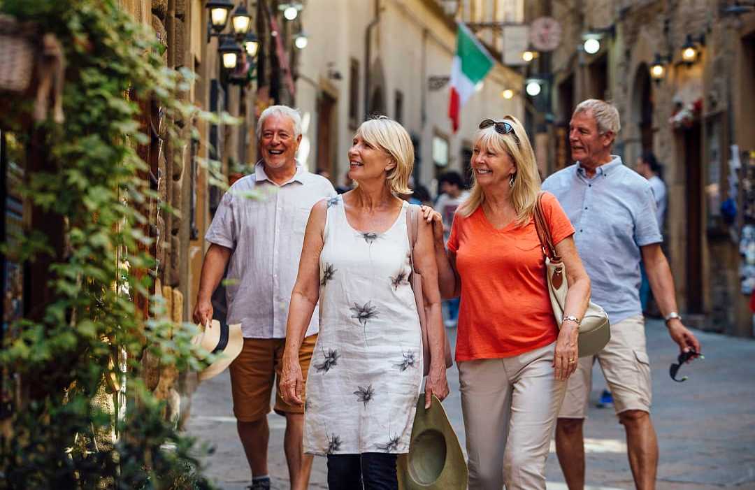 Two senior couples in Italy