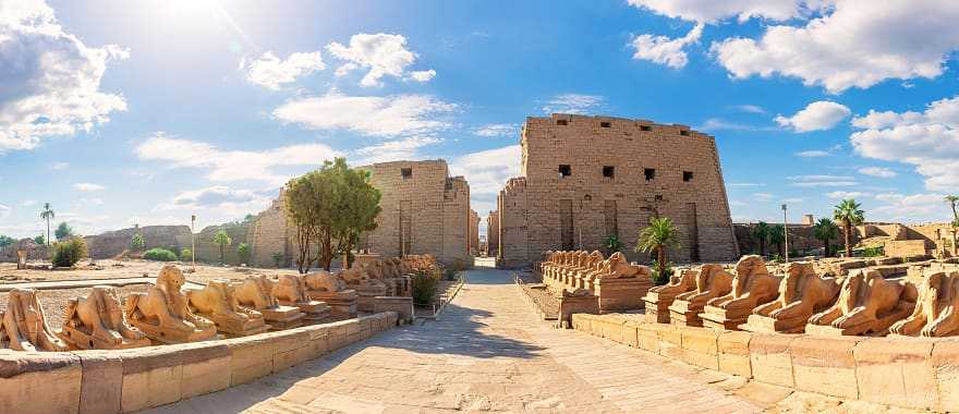 Sphinx alley in Karnak temple complex, Luxor, Egypt