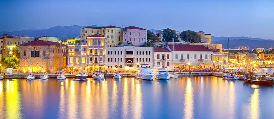 Venetian harbor of Chania in Greece