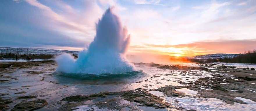 The Strokkur geyser erupting, Iceland The Strokkur geyser erupting, Iceland