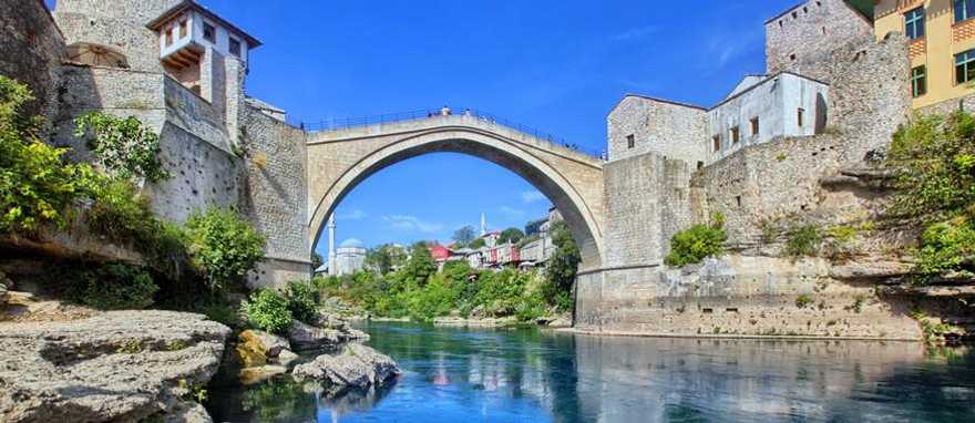 The Old Bridge - Stari Most - in Mostar, Bosnia. The Old Bridge - Stari Most - in Mostar, Bosnia.